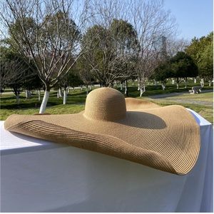 Woshilaocai Women's Oversized Foldable tight woven straw hat